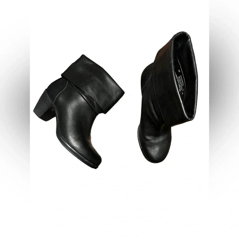 Dansko Shirley Platform Adjustable Cuff Boots Womens Size 37 Black